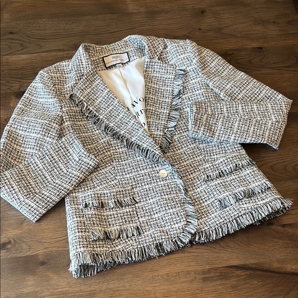 Hilary Radley for Katherine Barclay Women's Black & White Tweed Blazer 8